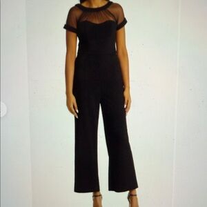 Maggy London Black Sheer Sleeve Jumpsuit